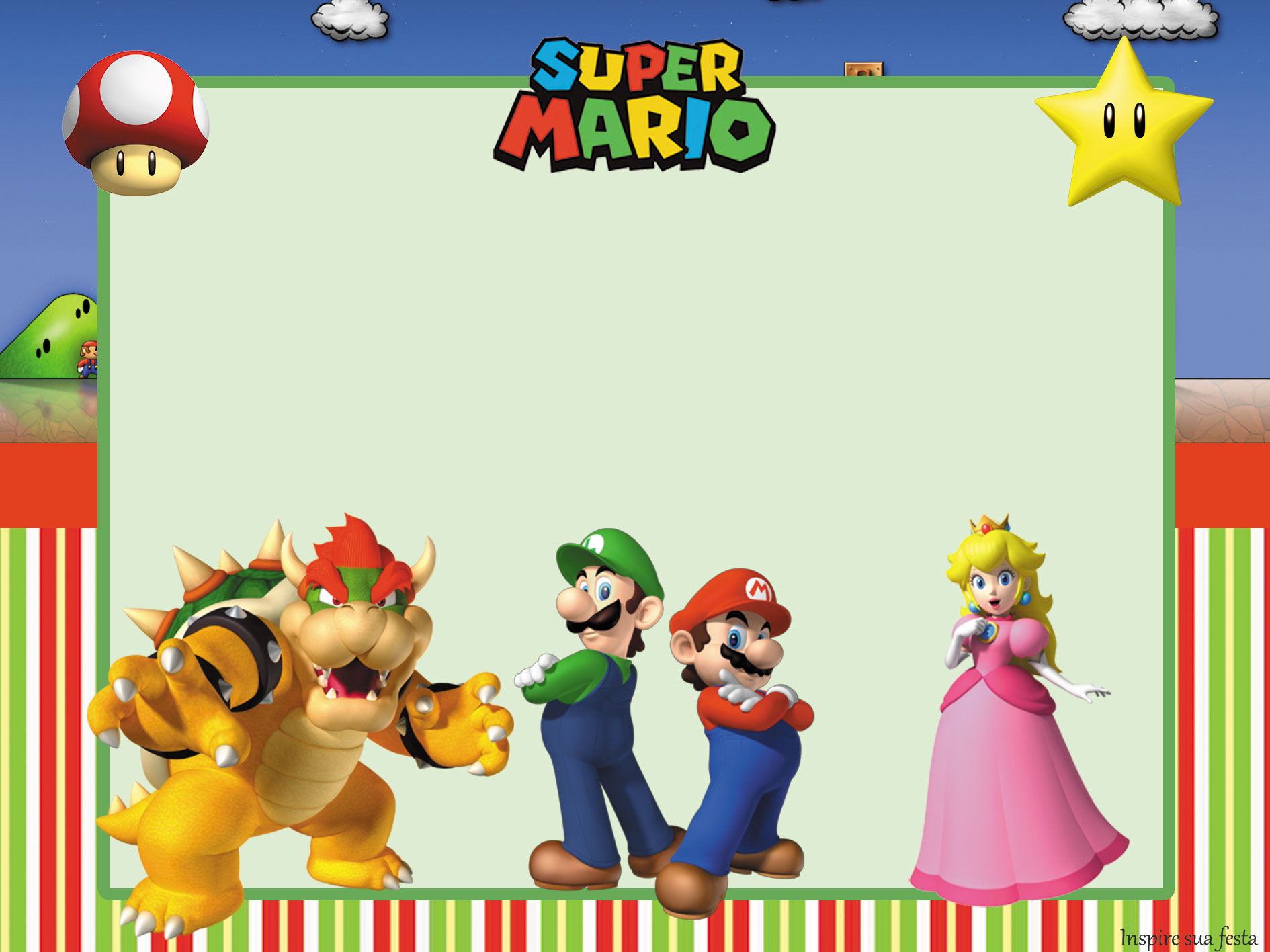 Mario Bros Kit Festa Gr tis Para Imprimir Inspire Sua Festa 