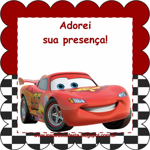 Kit Festa Carros Disney Gratis - Pronto para Imprimir