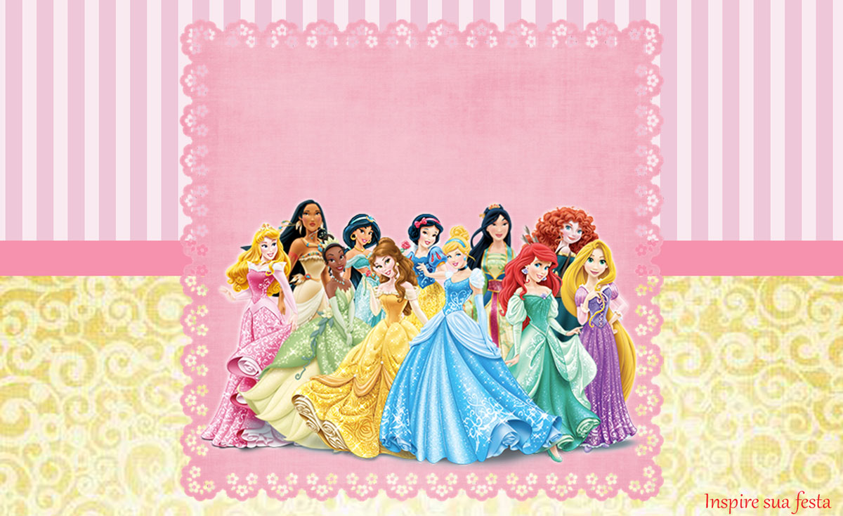 Princesas Disney Kit festa infantil grátis para imprimir