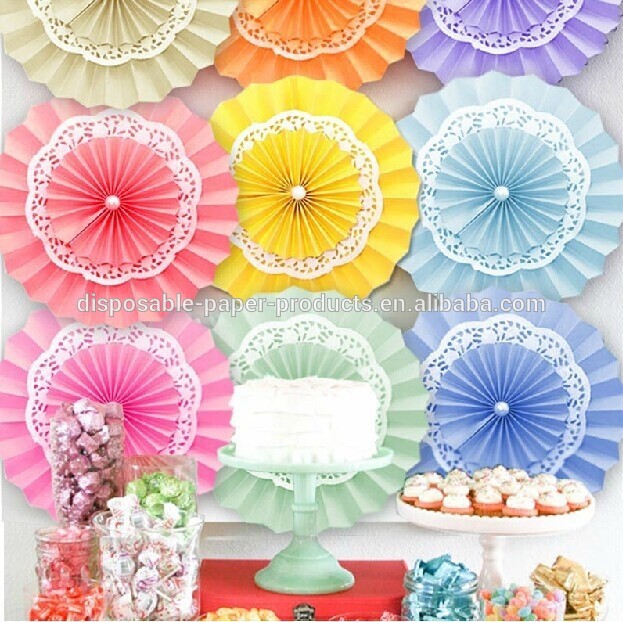 YiWu_Wholesale_Pink_paper_Doily_fans_Paper