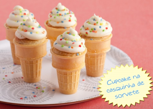 Como fazer Cupcake na casquinha de sorvete ou sorvete quente