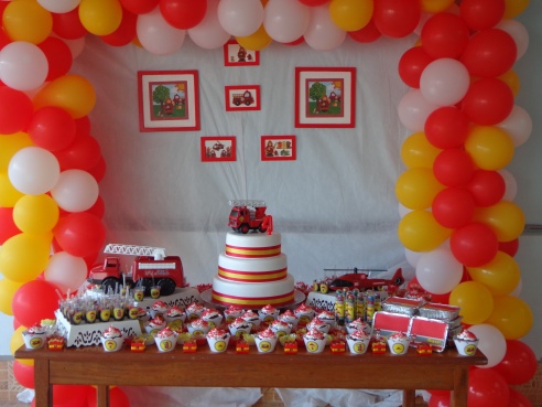 Decoração de festa infantil Bombeiro – Miguel 4 anos