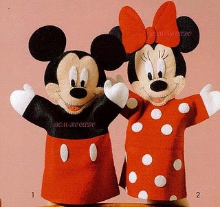 Como fazer Fantoches do Mickey e da Minnie – Molde