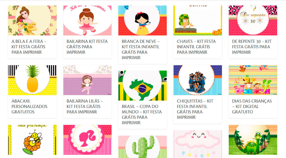 Um Blog com Kits Personalizados gratuitos de vários temas e muitas  novidades para sua festa.