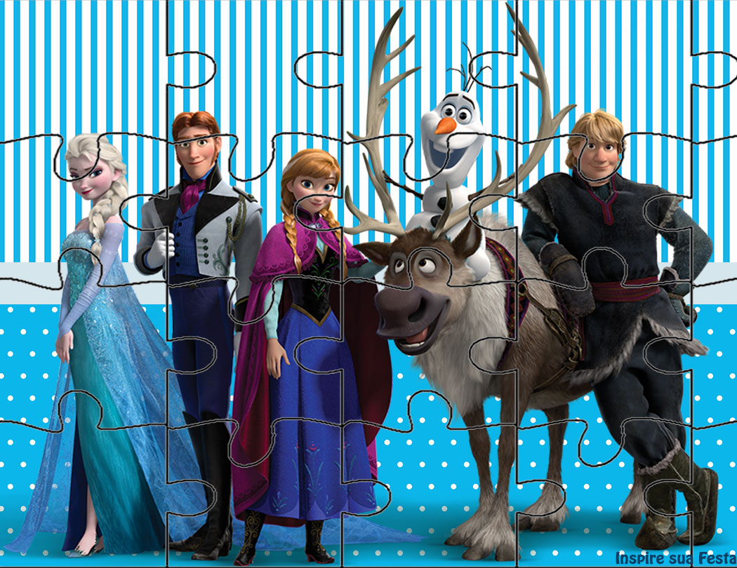 Quebra-cabeça Frozen Azul - Fazendo a Nossa Festa