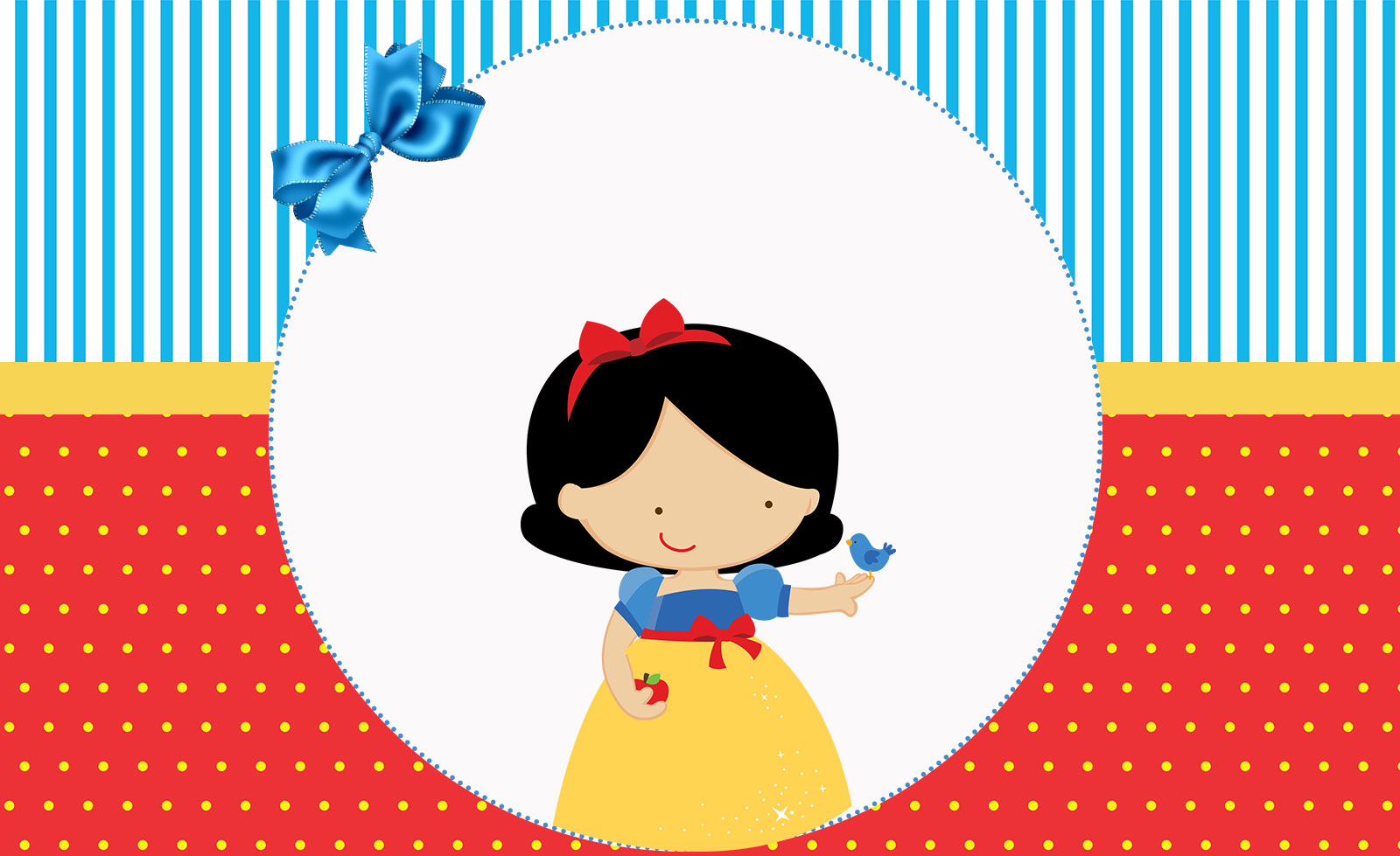 Branca de Neve – Kit festa infantil grátis para imprimir