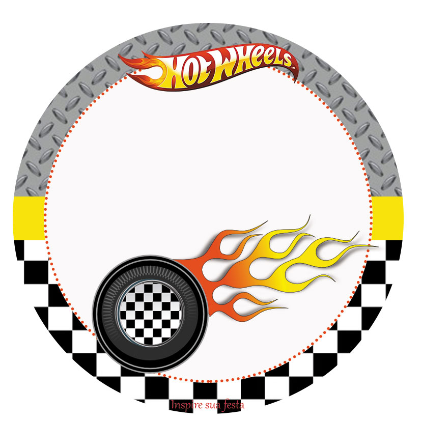 Topo de bolo Hot Wheels Para Imprimir Grátis