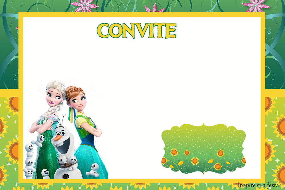 Convite Frozen  Festa de Aniversário Infantil