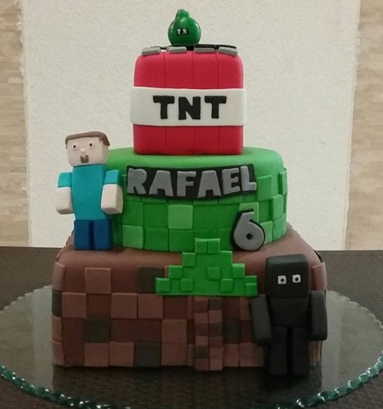 Bolo de aniversário Minecraft  Aniversário minecraft, Bolos de