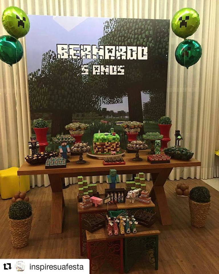 Pin em Festa Minecraft