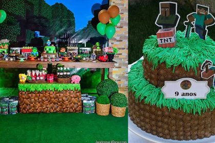 Bandeiras Papel Festa Minecraft 230 cm ⋆ Festa Na Hora