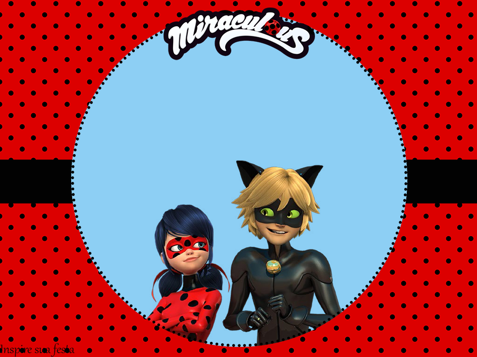 Convite Caixa Fundo Miraculous Ladybug - Fazendo a Nossa Festa