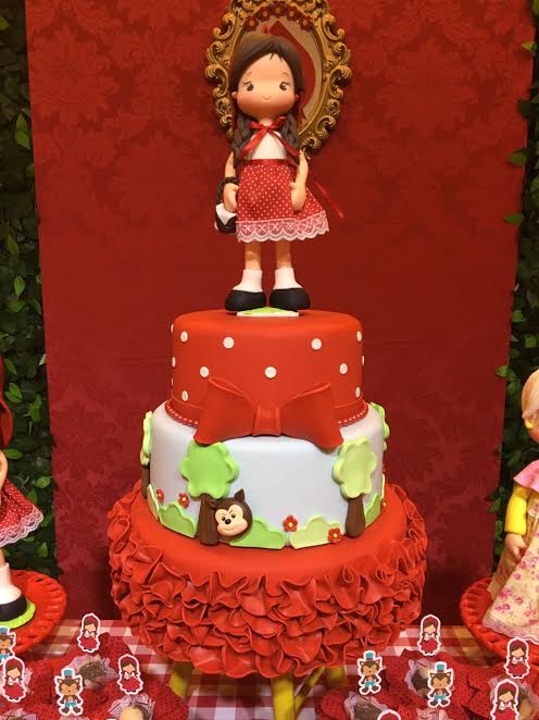 Bolo Chapeuzinho Vermelho Arte em Biscuit.  Festa infantil chapeuzinho  vermelho, Decoraçao chapeuzinho vermelho, Festa da chapeuzinho vermelho