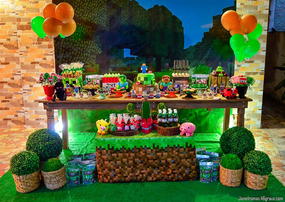 Pin em Decoração festa minecraft