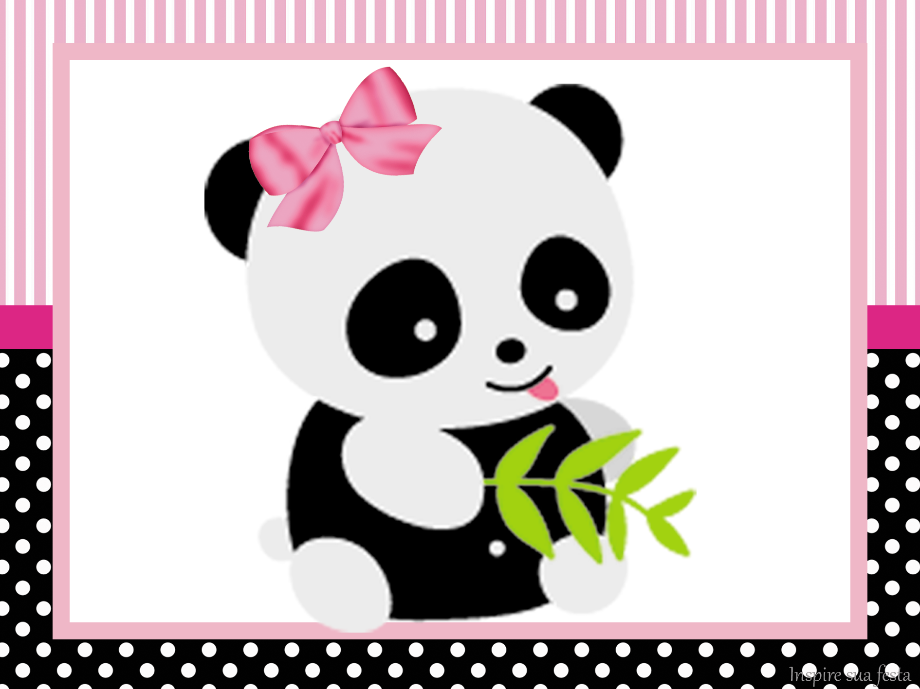 Kit Display De Mesa Festa Infantil Urso Panda (FEMININO) (PINK