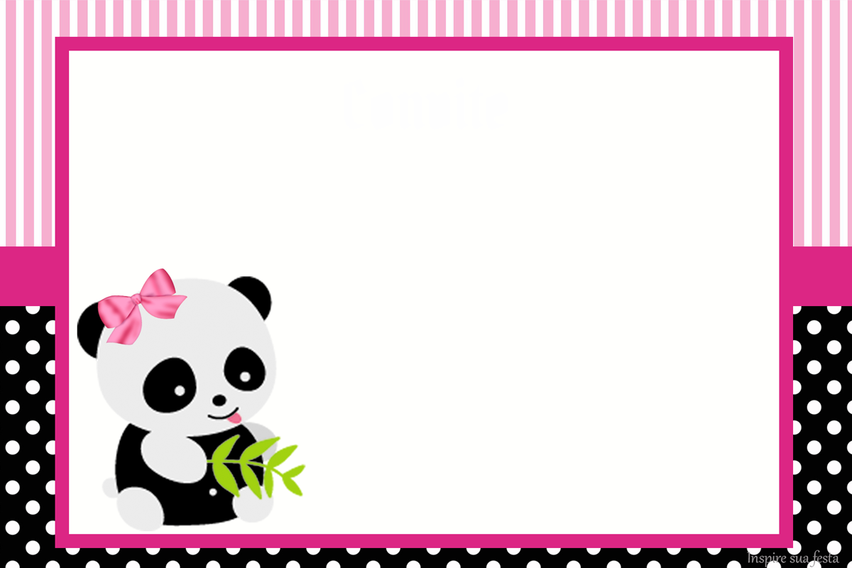 Panda rosa: Personalizados gratuitos – Inspire sua Festa