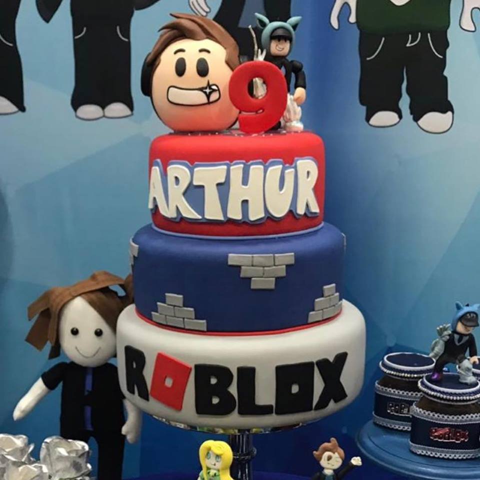 Topo de bolo Roblox  Festa de aniversario neon, Bolo feliz