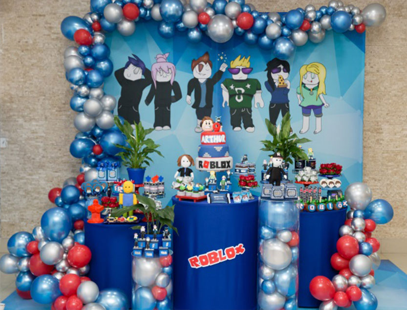 Festa Aniversário Roblox Decoração Cenários Kit Ouro