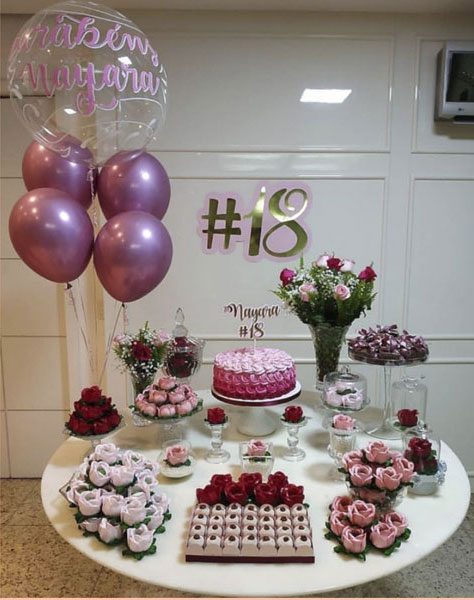 Ideias para festa de 18 anos feminino - Montando Minha Festa  Bolos de  aniversário de flores, Decoração do bolo de aniversário, Festa de  aniversario decoracao