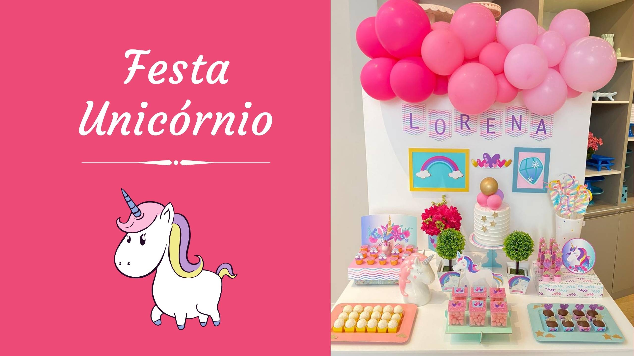 Festa Unicórnio – Kit festa em casa Happy Day Balões